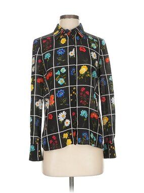 Alice + Olivia Willa Silk Medium Blouse in Botanical Card